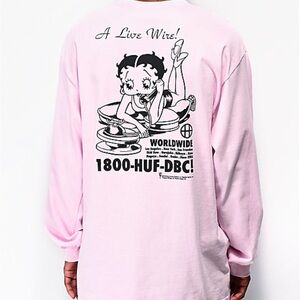Betty Boop x HUF  Graphic Ling Sleeve  T-Shirt